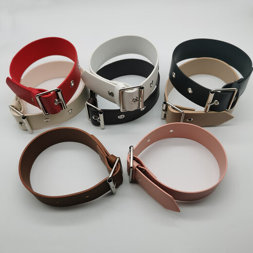 Shantou Lincun coat cuffs decorated windbreaker fur integrated sleeves collar neck belt buckle accessories buttons strap leather black (2 pieces) length 35cm