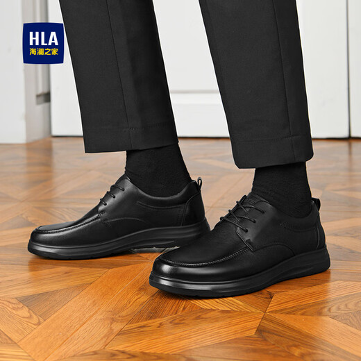 Hai Lan House HLA leather shoes men's first layer cowhide classic business formal casual leather shoes men T064 black 40
