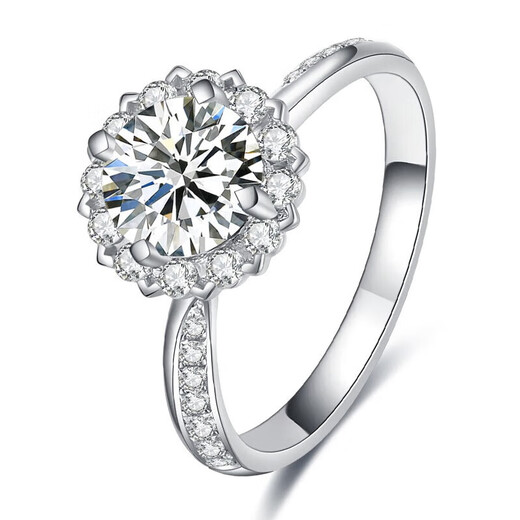 AVHE platinum square diamond ring 1 carat group setting custom-made artificial diamond wedding gift ring platinum gift for Chinese Valentine's Day Platinum diamond ring-1 carat cultivated diamond D color/VVS women's ring size 9-20 can be noted