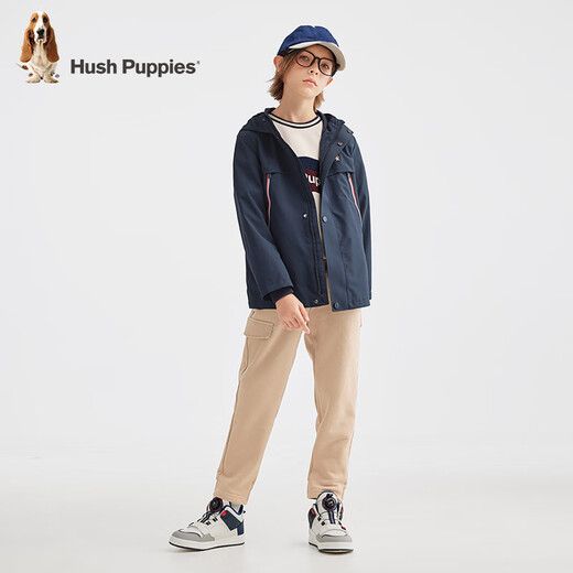 
Hush Puppies children's clothing boys' three-proof jacket jacket 25 autumn new children's outdoor hooded windbreaker hiding coat 170