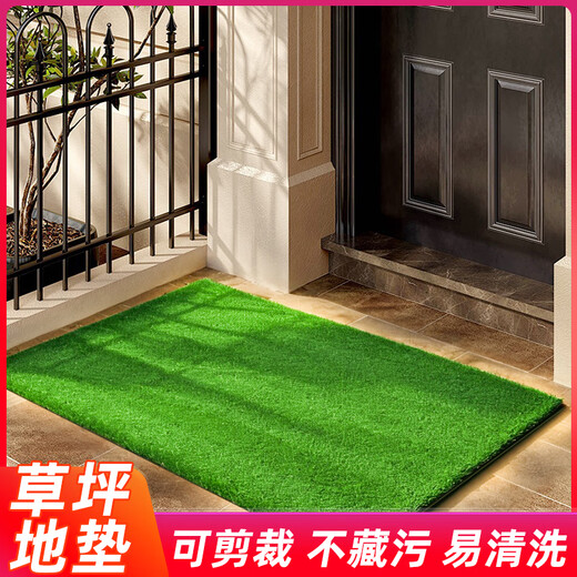 Elegant green lawn mat home balcony mat entry door mat outdoor waterproof simulation carpet 40cm*80cm