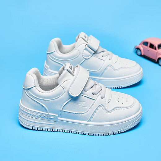 Warrior children's white shoes boys casual shoes girls board shoes campus sports shoes WZ(CL)-0238 white 33