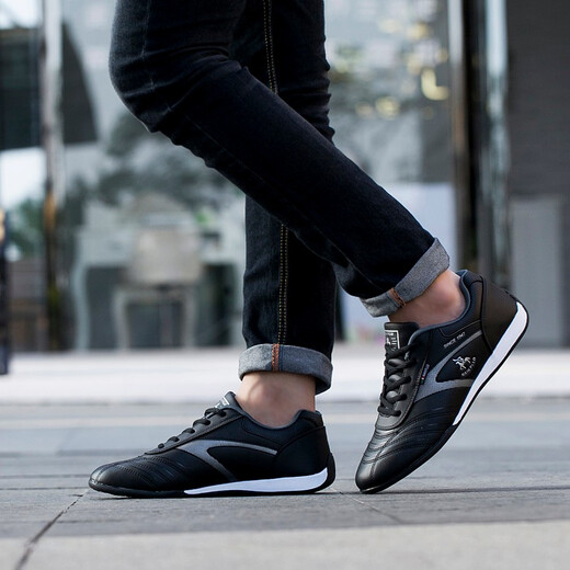 Naike Paul high luxury men's shoes breathable casual shoes men's running sports shoes men's travel shoes wear-resistant shoes men's non-slip shoes men's black A695 single layer 38