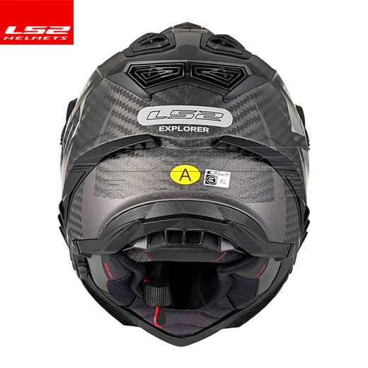 LS2 Carbon Faser Offroad-Zughelm-Motorradhelm Männer und Frauen Motorrad vier Jahreszeiten Anti-Fog Dual Lens MX701 Kohlefaser 6K-dumme Schwarz L (55-56)