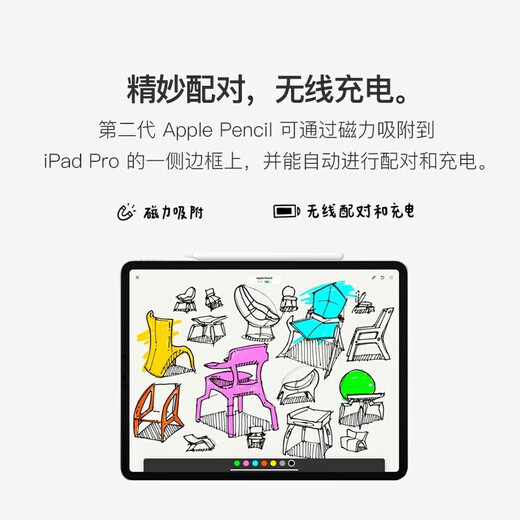 APPLE资源机 苹果 Pencil 一/二代手写笔电容笔/触控笔1/2平板电脑配件 苹果pencil二代手写笔