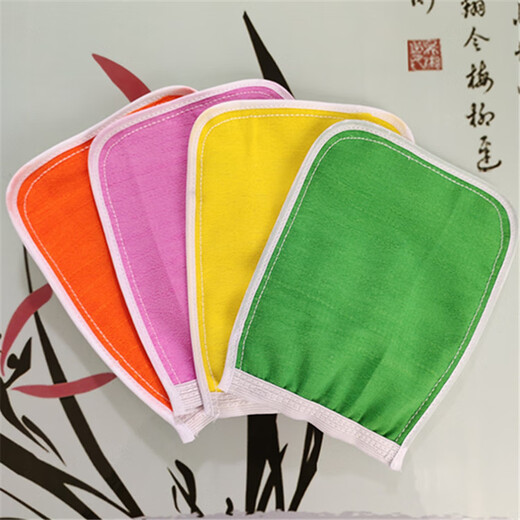 Strong mud rub and decontamination adult thickened back rub gloves, Korean rub-free bath towel, double-sided, random color, 5 pieces