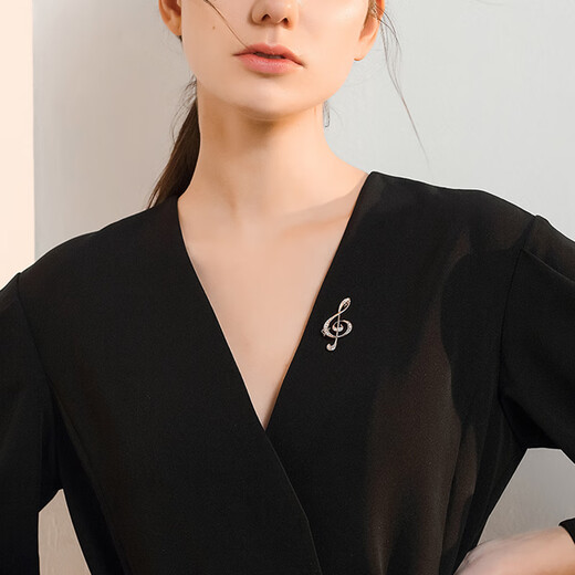 Ting white musical note brooch for women, new high-end corsage for clothes, suit pins, accessories, male birthday gift for girlfriend, musical note brooch, rose gold
