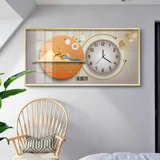 Aohan Perpetual Calendar Large Size Electric Meter Box Decorative Painting with Clocks and Wall Clocks Modern Light Luxury Cover Distribution Box Clocks and Hanging Paintings JD121.28 Perpetual Calendar + Watches 80*40 (Cover 70*30) Release cover/Support pole black frame