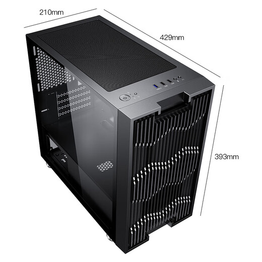 先马（SAMA）平头哥M7 Mini小涡轮游戏电脑小机箱 前板镂空散热/钢化玻璃侧透/支持M-ATX主板/U3/背线/电源仓