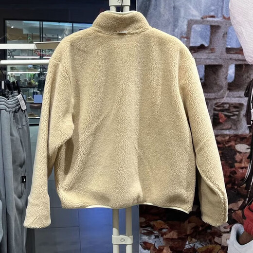 NIKE耐克男装女装夏季新款运动服仿羊羔绒立领休闲时尚保暖夹克外套 FZ6194-126白棕色 M