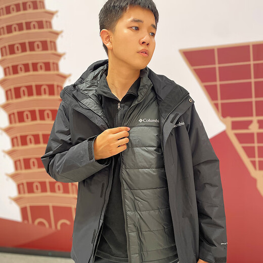 Columbia男子防水防风700蓬羽绒保暖内胆三合一冲锋衣XE9454 WE3892-010 S