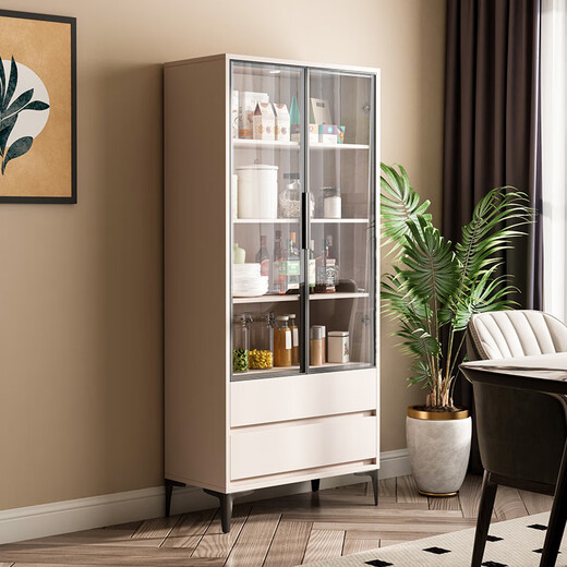 Fan Meilun (Familia) Gabinete lateral de comedor de lujo Ligero Medida de sala de estar Simple Simple Gabinete de vinos Gabinete de vinos Cocina de almacenamiento multifunción Gabinete de almacenamiento 3271 White 60*40*94cm