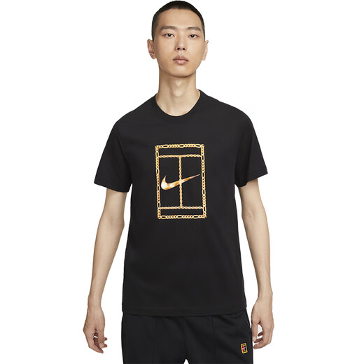 Nike Nike Tennis Uniform kurzärmeliges T-Shirt New Herren Runde Neck Sport T-Shirt Kulturelle Hemd bequem atmungsaktive Sportswear HF6218-010 [schwarz] s