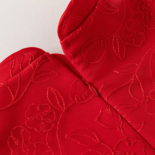 David Bella Girls' Velvet Dress 2023 Autumn and Winter Children's Red Princess Dress One-Year-Old Dress Skirt