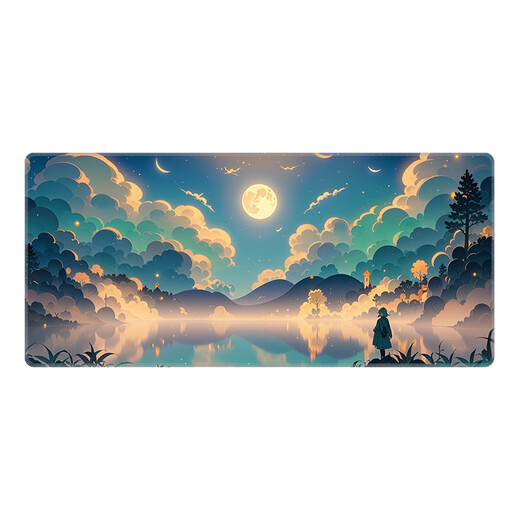 Tampons de souris pour chats en trois couleurs avec super grand paysage de bureau de bureau 2D PADS GAMING ESPORTS PADS KELDBOY PADS Student Dormitory Dormitory Mats peut être personnalisé à haute valeur épaissis de verrouillage Anti-slip 12806 Moon Vue 80 cm x 30 cm x 4 mm