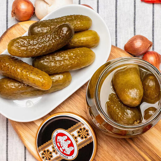 仨哥们俄罗斯进口酸黄瓜680g 酸甜味 俄式腌青瓜罐头方便速食汉堡配菜