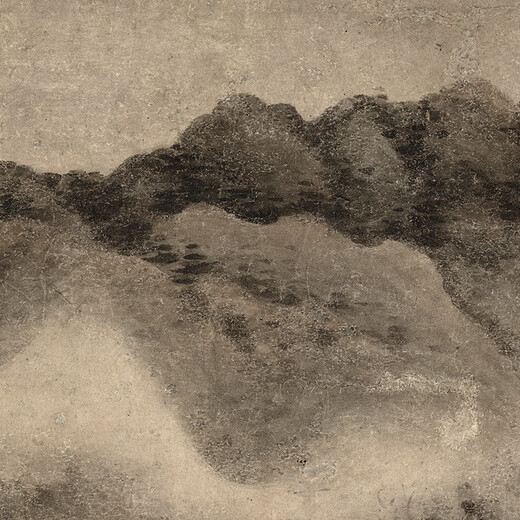 Yuan Gao Ranhui's landscape paintings ancient landscape paintings scroll famous paintings replica antique paintings decorative hanging paintings Yuan Ni Zanjun stone ancient raft map 12134 50X66 cm (spraying painting heart size) Framed