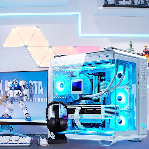 ASUS magazine GT502 column-free sea view room white host 9800X3D 5070Ti 5080 5090D white Vulcan graphics card game thousand frames e-sports DIY assembly computer 1 R7 9800X3D+RTX5070