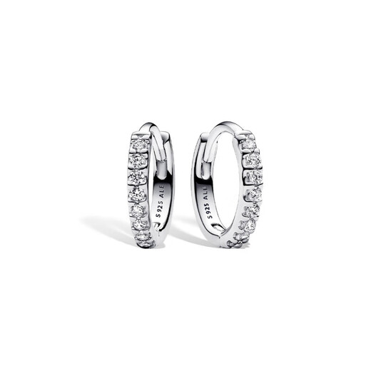 PANDORA sparkling simple earrings with inlaid design, fashionable single product, high-end birthday gift for girlfriend