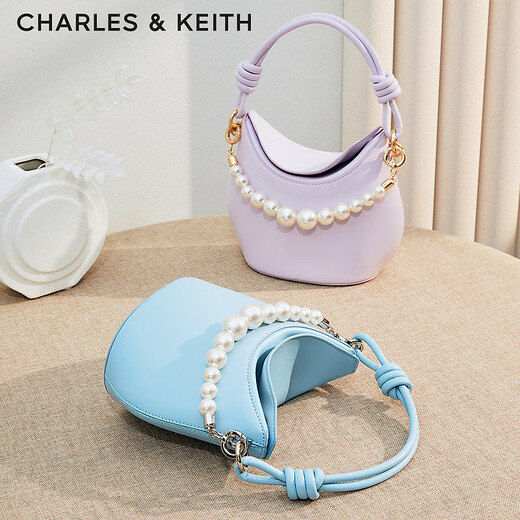 CHARLES/KEITH Pearl Portable Shoulder Crescent Bag Women's CK2-10270963 Light Blue Light Blue S