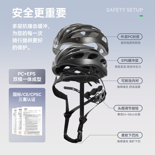 Rock Brothers Children's Cycling Helm Teen Fahrrad Helm Schutzbrillen Männer und Frauen Mountain Highway Bike Titanium