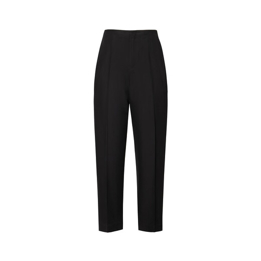 Weniger Frühlingsneife-Wollhosen für Frauen Kegel Einfacher lässiger Hochtaille Neun-Punkte-Karottenhose 2N3E12040 001/Schwarz XL