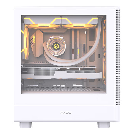 半岛铁盒（PADO）风度4 白色 台式电脑桌面小机箱 玻璃侧透/面板网孔散热/支持M-ATX主板/顶部240水冷