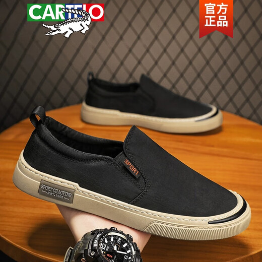 Zapatos de lona de cartelo zapatos para hombres en verano para hombres zapatos de mesa casuales zapatos de tela suave suave tela negro 40 40