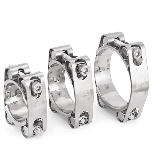 Jinchao 304 stainless steel double-headed strong hose hoop European style clamp pipe hoop pipe clamp heavy duty buckle double layer thickening 30-40mm wide 20mm