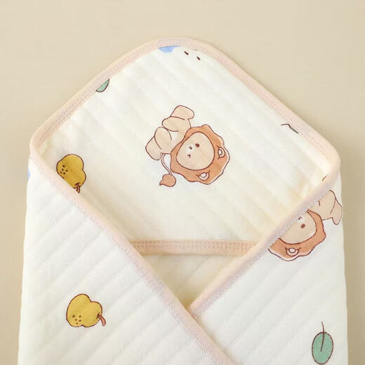 Cotton quilt with newborn quilt with hat, just born in spring, summer, autumn and winter, infants and toddlers are waiting for delivery. Hot products [Star Moon Bear] with hat and tie-up straps. Essential Class A air cotton quilt in delivery room. About 85X85
