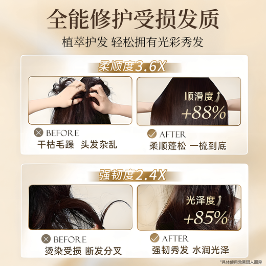 倍膳健山茶花护发素修护改善干枯毛躁柔顺头发儿童润发乳发膜男女士东来