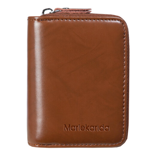 Wanjiazhen genuine pickup bag men's multiple card slots exquisite compact card holder thin anti-theft ID card bag large capacity card holder [brown maple leaf pattern/18 cards-anti-theft brush]