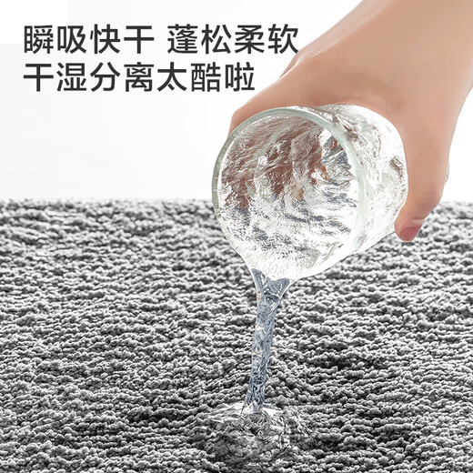 Made in Tokyo, Momo Tundra Bathroom Mat, Absorbent Door Mat, Toilet Non-Slip Foot Mat, Gray 40*60cm