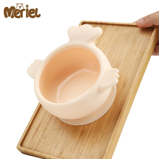 Meriel importado de Corea del Sur para tazones de alimentos suplementarios para bebés para recién nacidos que alimentan agua y lactancia materna para bebés y vajilla especiales para polvo para bebés - platino silicona complementaria tazones de alimentos