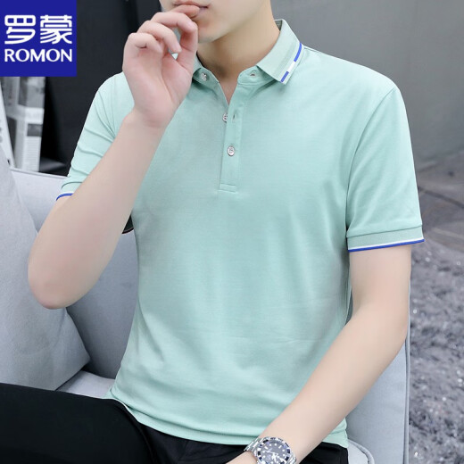 罗蒙（ROMON）polo.衫短袖t恤男士珠地棉潮流2025新款上衣服夏季男翻领半袖体恤 5012白色 M (适合：90-115斤)