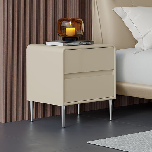 Gujia Home Bedside Table Modern Simple Italian Light Luxury Storage Cabinet Versatile Retro Bedroom Furniture 7882 Black