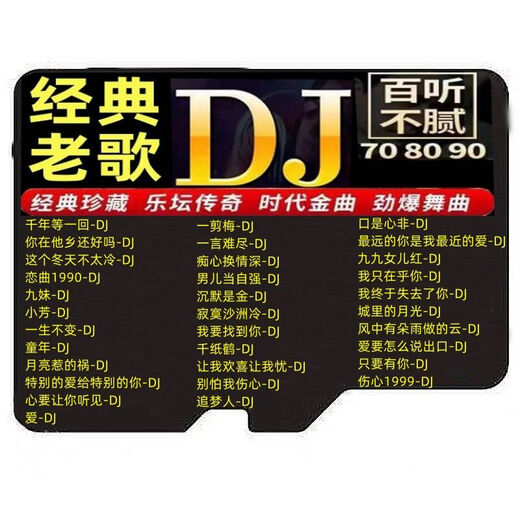 Klassische alte DJ-Song-Speicherkarte, beliebte alte DJ-Songs, Automusik, SD-Karte, TF-Kassette, beliebte DJ-Audio-Speicherkarte, 16 GB, 1000 alte DJ-Songs + beliebter DJ