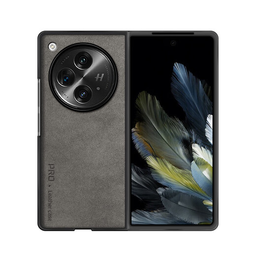 Shangsu Su Su Su Applicable OPPOFindN3 mobile phone case find n3 protective case lamb skin folding style OPPO silicone soft shell anti-fall women's shell graphite gray