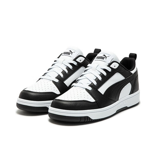 彪马（PUMA）经典复古透气小白鞋男女百搭运动休闲板鞋REBOUND 392328 白-黑色-白-01 41