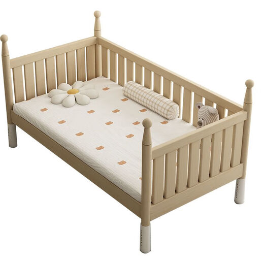
Jierun Zhigao solid wood children's splicing bed widened bed bedroom splicing large bed with guardrail newborn small bed crib customized style B three-sided high guardrail + bed circumference + 3CM coconut brown mattress lift 60 guardrail 200*80cm (adjustable)