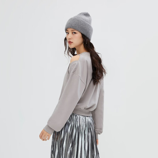 
ONLY winter fashion temperament versatile loose round neck long sleeve sweatshirt for women 12349S025 E38 Travel Bird Gray M (165) 84A