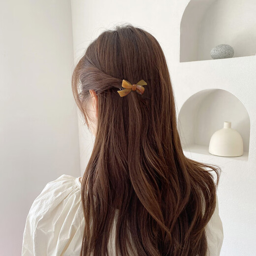 Saradear Korean FRANCE gold label inverted comb hair side hair comb French chocolate bow broken hair comb hairpin chocolate brown