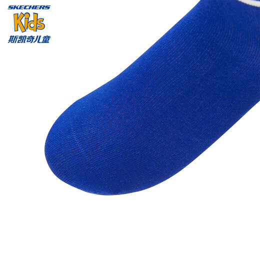 Skechers boys and girls sports socks are fashionable and comfortable winter children's antibacterial mid-calf socks 3 pairs L125K054 sugar white/wave blue/dutch canal blue/058J 3 pieces one size fits all (XL)