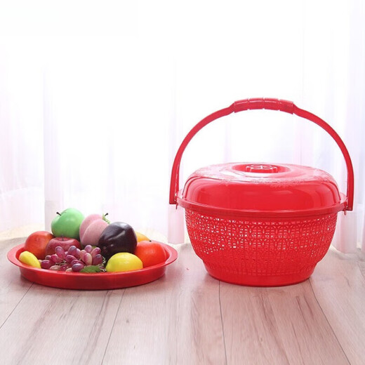 Hank's red basket for weddings, housewarming hand-held basket, worship basket, red wedding basket with lid, red large size