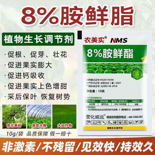 Aminoethyl ester, rice production increase, vegetable and fruit tree disease resistance, stress resistance, drug damage expansion, sweetening, plant growth regulator 8% ethylamine ester 10g*100 bags
