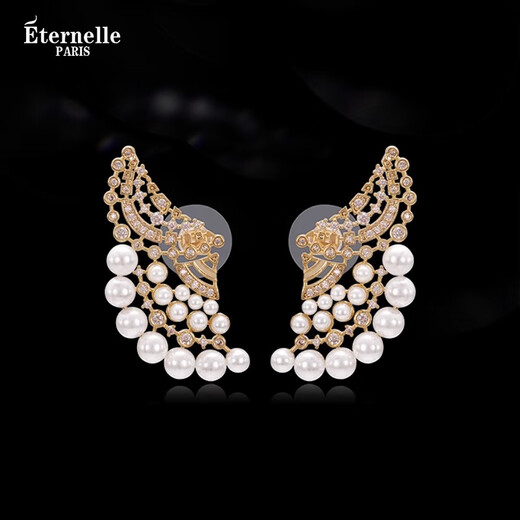 Eternelle French eternal original design earrings, high-end, exaggerated, unique, light and luxurious earrings
