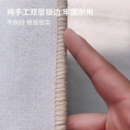 Budis carpet living room carpet bedroom coffee table sofa blanket can be customized Nordic simple modern full-cover thick anti-slip mat cream line popular hot style 200*300CM stain-resistant and anti-static