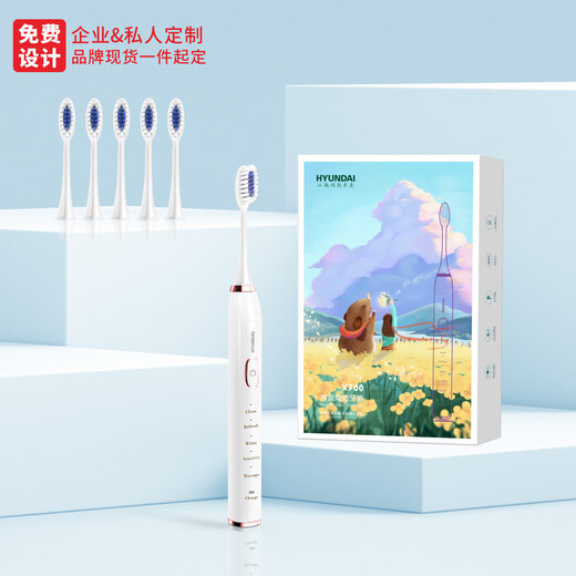 HYUNDAI-Electric toothbrush for adults, men and women, couple model, rechargeable electric toothbrush X700 (with 6 brush heads)