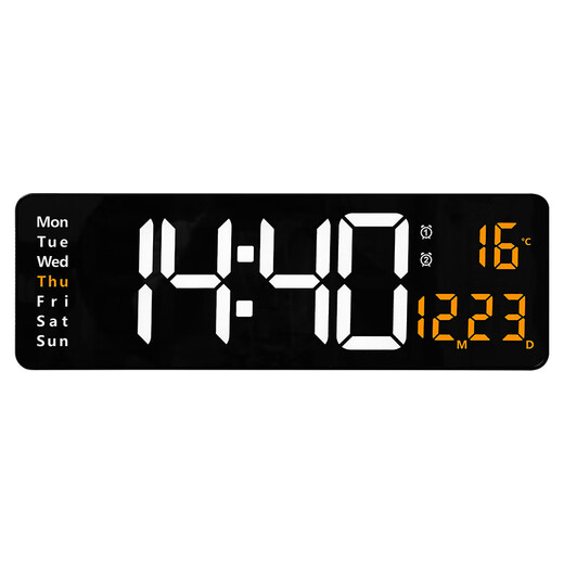Clcey 16-дюймовый функциональный экран. Отображение часы Nordic Digital Clock Простые настенные гостиные.
