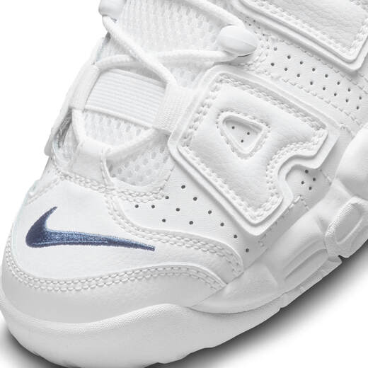 耐克（NIKE）官方男女童UPTEMPO大童运动鞋缓震部分皮面个性DH9719 100白/深藏青/白/深藏青 38